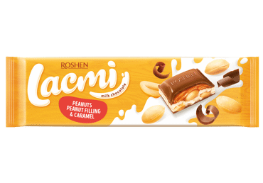 Pieninis šokoladas LACMI su žemės riešutais ir karamele, 295 g