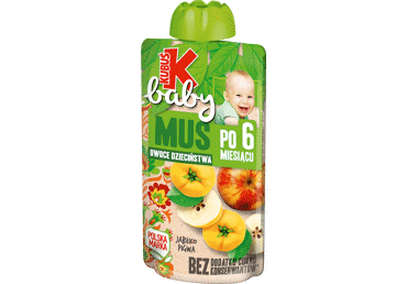 Obuolių ir svarainių tyrelė su vitaminu C, Kubuš baby, 120g