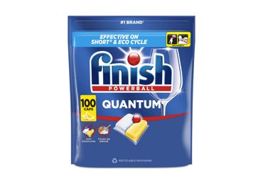 Citrinų kvapo indaplovių indų ploviklio kapsulės FINISH Powerball Quantum All in 1, 100 vnt.