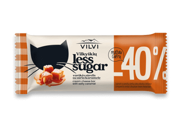Gl. VILKYŠKIŲ sūrelis LESS SUGAR su sūria karam., 30 % rieb., 40 g