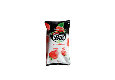 Varškė BIFI ACTIVE su braškėmis, 7% rieb., 180 g Varškė BIFI ACTIVE su braškėmis, 7% rieb., 180 g