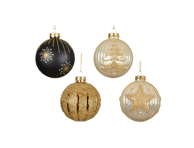 Stiklinis Kalėdų eglės žaisliukas, 4 spalvos, 8 cm