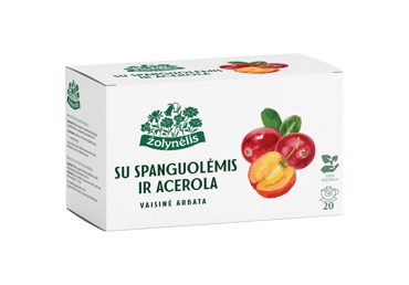 Vaisinė arbata ŽOLYNĖLIS su spanguolėmis, malpigijomis, 40 g
