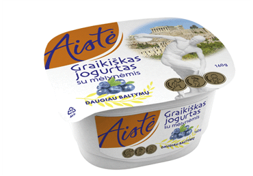 Graikiškas jogurtas AISTĖ su mėlynėmis, 1,6% rieb., 160 g Graikiškas jogurtas AISTĖ su mėlynėmis, 1,6% rieb., 160 g