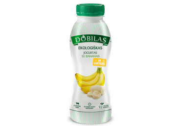 Ekologiškas jogurtas DOBILAS su bananais, 2,2% rieb., 330 g