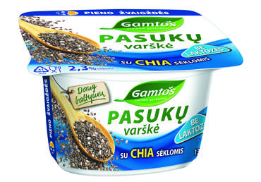 GAMTOS pasukų varškė su šalavijų sėklomis, 2,3 % rieb., 130 g