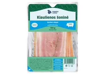 Karštai rūkyta pjaustyta KLAIPĖDOS kiaulienos šoninė, a. r., 130 g