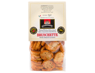 Krekeriai BRUSCHETTE GOURMANTE, su pomidorais ir baziliku, 150 g