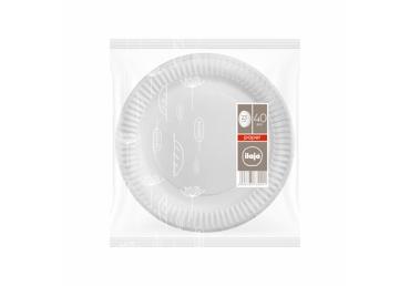 Vienkartinės lėkštės ILAJA WHITE, 23cm, 40 vnt.