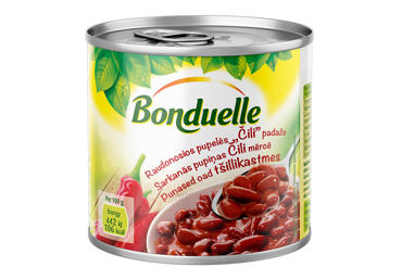 Raudonosios pupelės BONDUELLE su aitriųjų paprikų padažu, 430 g - 2