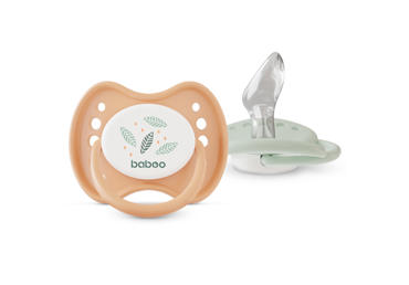 Baboo Calmy silikoninis ortodontinis čiulptukas, Peachy Keen, 2 vnt, 0+ mėn - 2