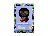Pieninio šokolado triufeliai PURE CHOCOLATE su mėlynių jogurto kremu, 148 g