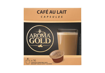 Kavos kapsulės AROMA GOLD CAFE AU LAIT, 160 g