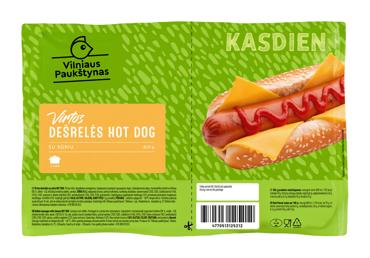 Virtos vištienos dešrainių dešrelės HOT-DOG su sūriu, I r., 810 g
