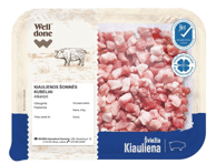 Švieži kiaulienos šoninės kubeliai WELL DONE, 300 g