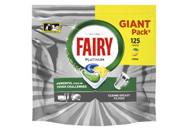 Automatinių indaplovių kapsulės FAIRY Platinum Lemon, 125 vnt.