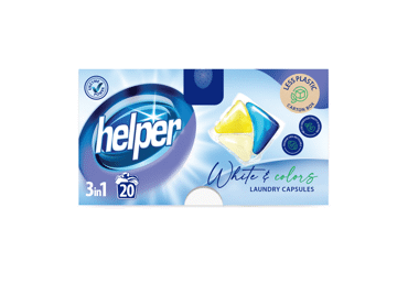 Skalbimo kapsulės HELPER WHITES+COLORS, 20 vnt., 20 vnt.