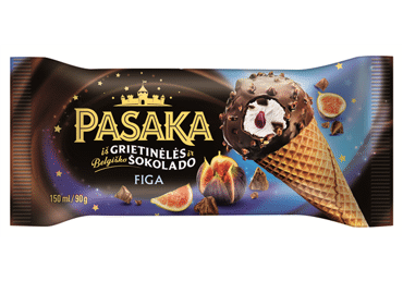 Vaniliniai ledai PASAKA su figų įdaru ir vaflių traškučiais, 150 ml Vaniliniai ledai PASAKA su figų įdaru ir vaflių traškučiais, 150 ml