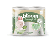 Tualetinis popierius BLOOM COMFORT SOFT ECOLOGICAL, 3 sl., 4 vnt.