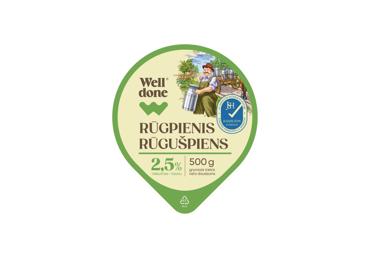 Rūgpienis WELL DONE, 2,5 % rieb., 500 g - 2