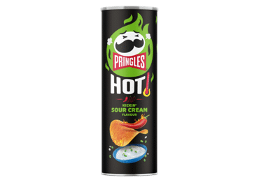 Aštrus traškus užkandis PRINGLES HOT, grietinės ir svog. sk., 160 g