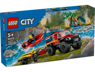 Konstruktorius LEGO® City 4x4 ugniagesių visureigis su gelbėjimo valtimi