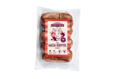 Mažai rūkytos ROKIŠKIO MĖSINĖS dešrelės, a. r., 550 g