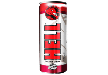 Gazuotas energinis gėrimas HELL RED GRAPE STRONG, 250 ml