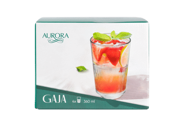 Stiklinės AURORA GAJA, 360 ml, 4 vnt., 4 vnt. - 2