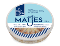 Mažai sūdyti silkių filė gabaliukai aliejuje ZIGMAS MATES, 210 g