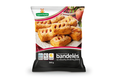 Sluoksniuotos bandelės su obuolių įdaru ir bruknėmis, 360 g