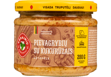 Pievagrybių užtepėlė KKF su kukurūzais, 34 % rieb., 280 ml