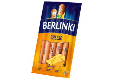 Virtos vištienos dešrelės su sūriu BERLINKI, II r., 250 g - 2
