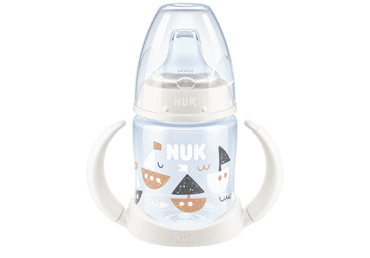 Mokomasis buteliukas NUK su rankenėlėmis, 150 ml, 6-18 mėn., 1 vnt.