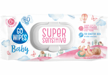Drėgnos servetėlės GOWIPES Baby Super Sensitive, 60 vnt.