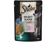 Konserv. visavertis kačių ėdalas SHEBA CUISINE su lašišomis, 85 g