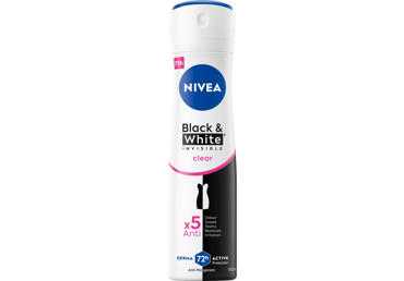 NIVEA BLACK&WHITE CLEAR purškiamasis antiperspirantas moterims, 150 ml