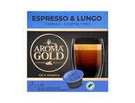 Kavos kapsulės AROMA GOLD ESPRESSO & LUNGO, 128 g