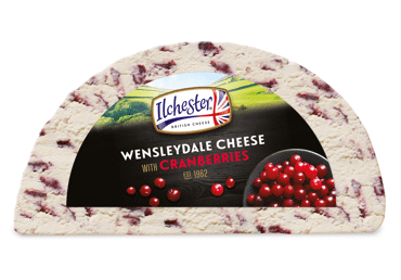 Sūris WENSLEYDALE su spanguolėmis,  43% rieb. s. m., 1 kg