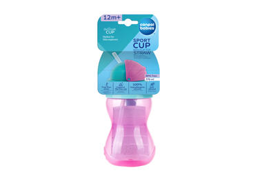 Gertuvė su šiaudeliu CANPOL BABIES, 370ml 56/113_blue2 - 2