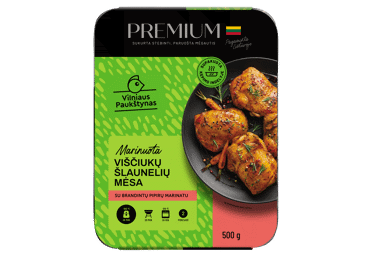 Broiler. šlaunelių mėsa PREMIUM su brandintų pipirų marinatu, 500 g