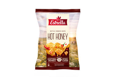 Traškučiai ESTRELLA KETTLE COOKED, medaus, aitr. paprikų sk., 120 g