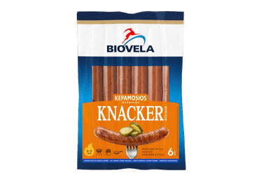 Karštai rūkytos kepamosios dešrelės BIOVELA KNACKER, a. r., 270 g