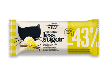 Gl. VILKYŠKIŲ sūrelis LESS SUGAR, vanilės skonio, 30 % rieb., 40 g