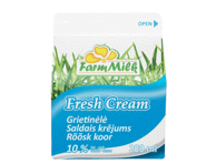 Grietinėlė FARM MILK, 10 % rieb., 200 ml