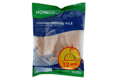 Šaldyta jūrinių lydekų filė be odos NOWACO, glazūruotos, 800g