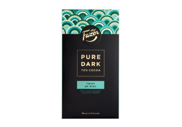 Juodasis šokoladas FAZER PURE DARK MINT, 70%, 95 g Juodasis šokoladas FAZER PURE DARK MINT, 70%, 95 g