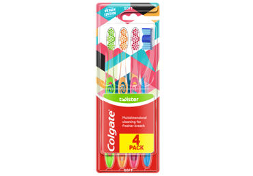 Dantų šepetėlis COLGATE Twister Design Edition, 4 vnt.