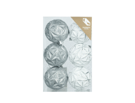 Plastikiniai Kalėdų eglutės žaisliukai, 6 vnt., 6 cm, 6 vnt., sidabriniai