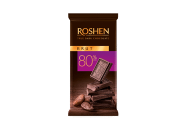 Juodasis šokoladas Roshen Brut, 80 %, 85 g, 85 g Juodasis šokoladas Roshen Brut, 80 %, 85 g, 85 g